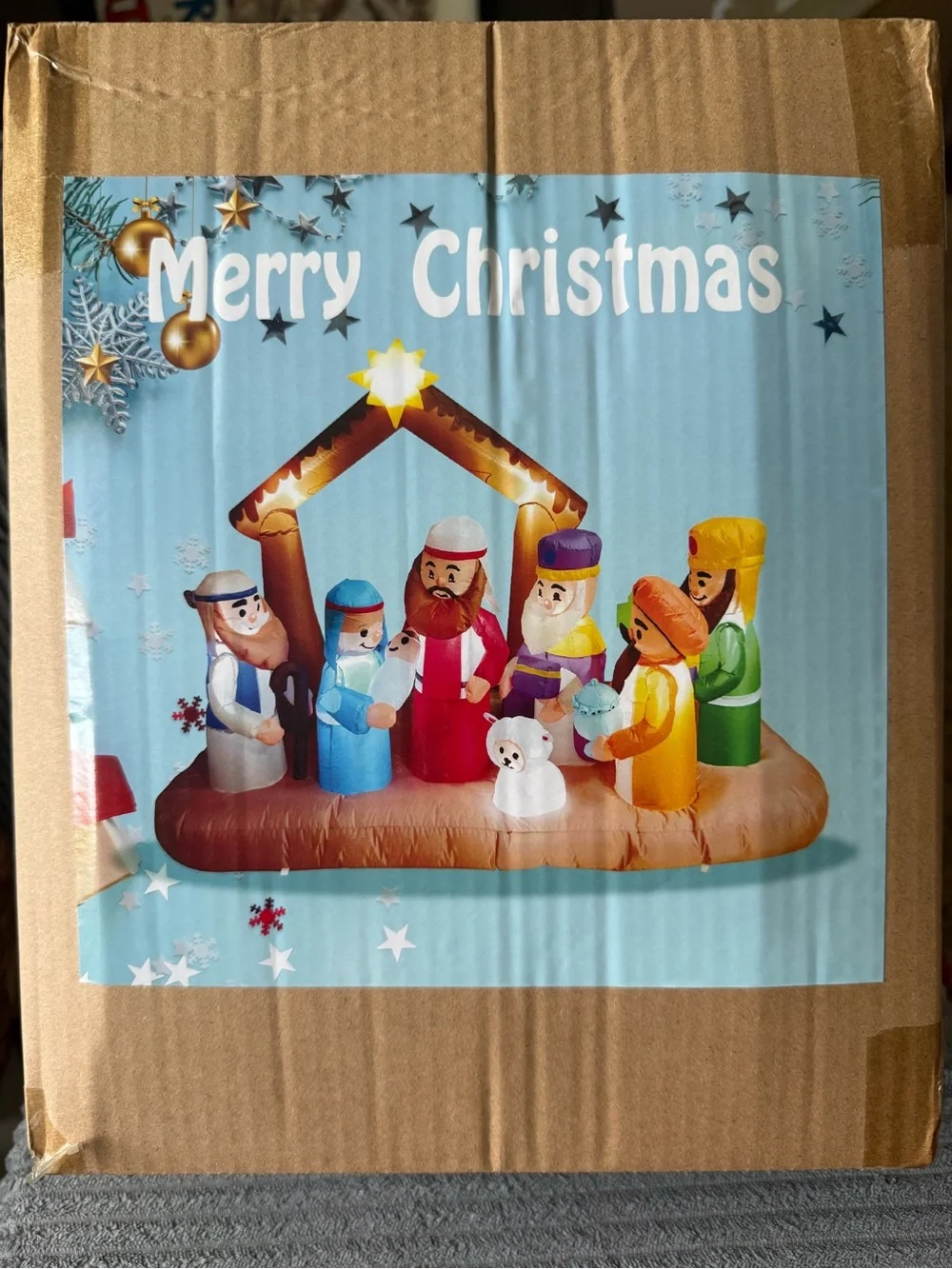Inflatable Nativity Scene Christmas Decoration - Multicolor 7ft Outdoor
